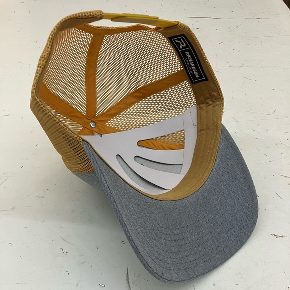 RICHARDSON Trucker 112 Hat Cap NEW Snapback Grey Yellow Gold - Picture 2 of 3